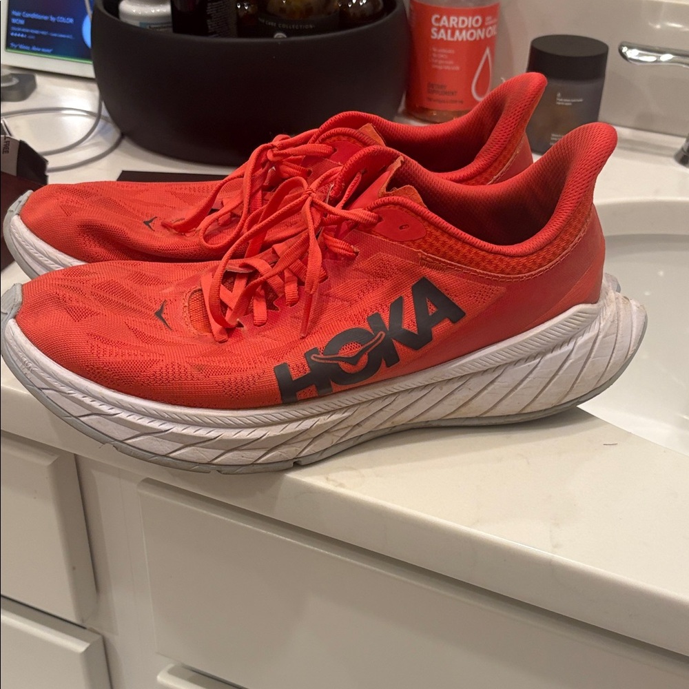 Hoka Vibrant Red Athletic Shoes